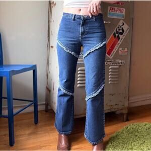 Vintage Y2K Boom Boom Jeans | Fringe V-Panel Seams | Baby Flare Kick Boot | 29”